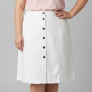 NWT George White Stretch Button Front Skirt 18W